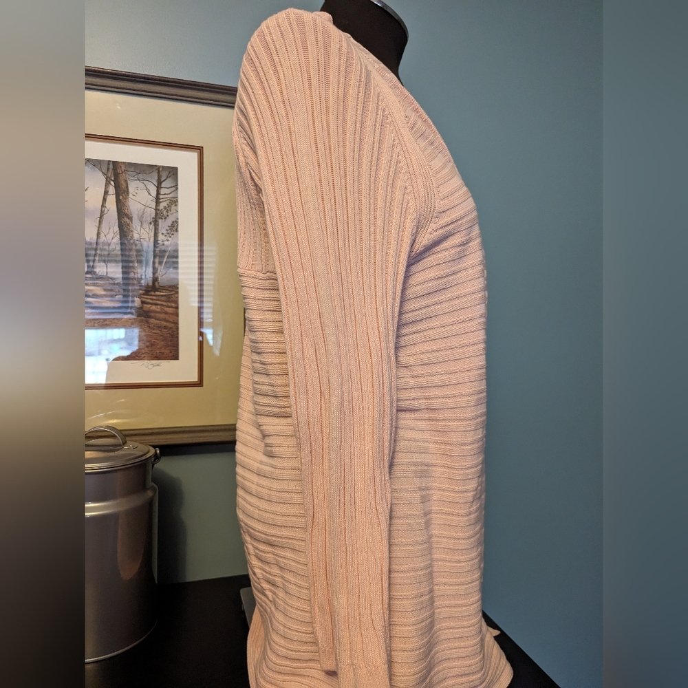 Talbots Long Open Cardigan Sweater, Size Large, P… - image 6